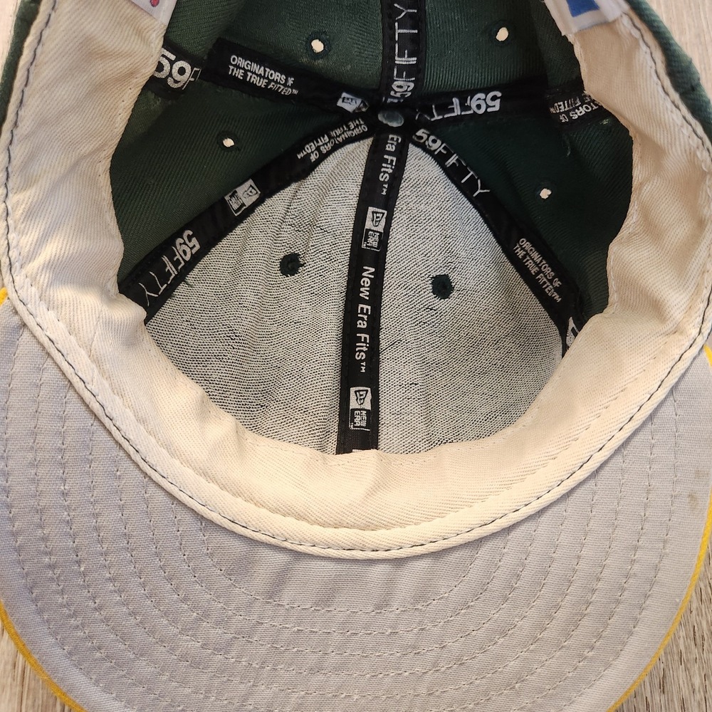 VTG Oakland Athletics MLB Fitted Baseball Hat Cap New Era 59Fifty 100% Wool READ - Picture 10 of 16